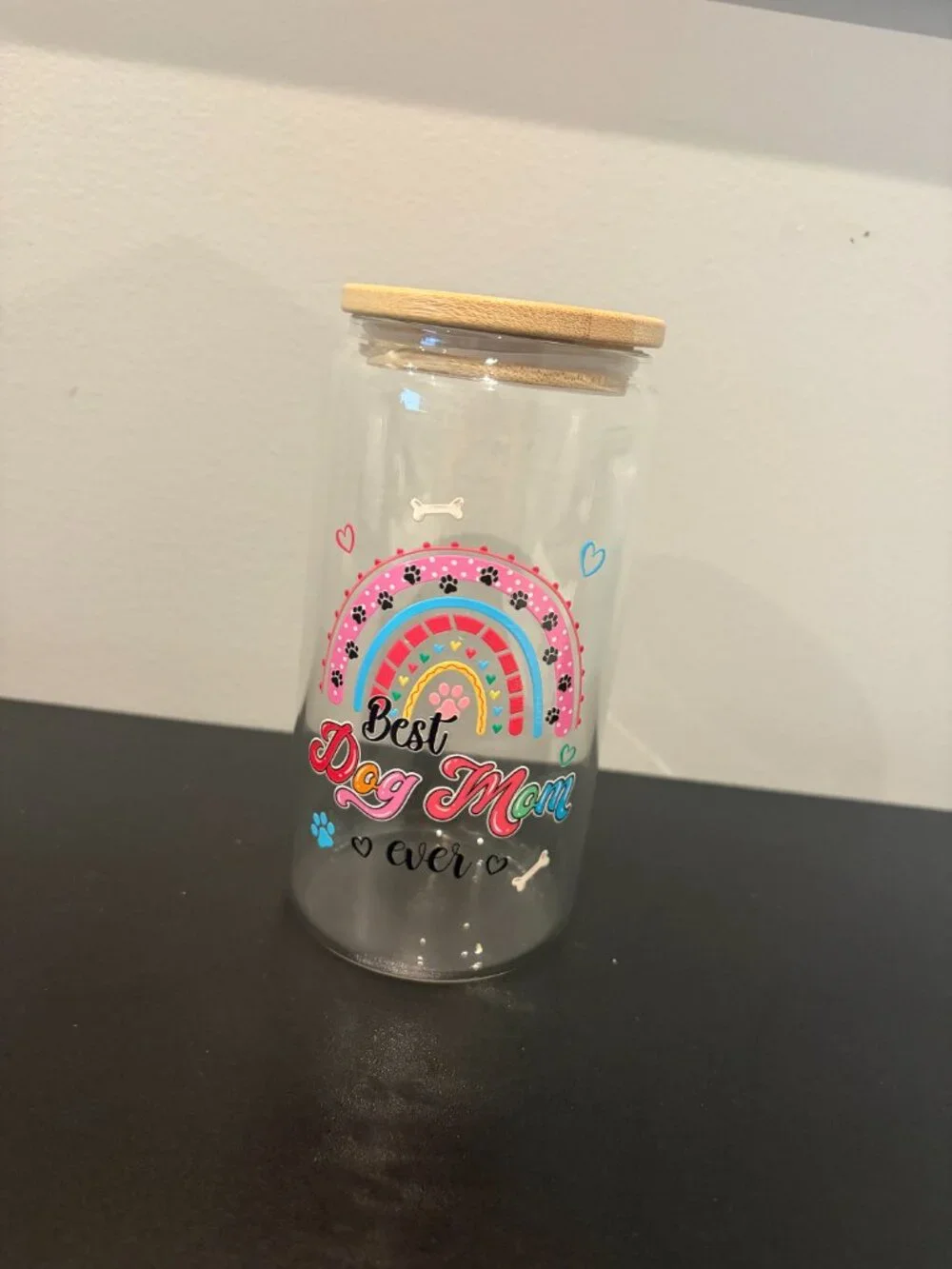 Best Dog Mom Ever 16 Oz Glass Dog Mom Gifts for Women, Mother's Day Dog Mom Gift